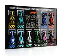 Display Frame Compatible Display Wallboard with Speed Champions F1 10 Cars | 77242-77251, 80x50 cm Wall Mount Wall Board Wall Mount Display Hook Frame for Collection Rooms