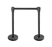 Display Genie Retractable Barrier -4 Way Connectivity - Safety Barrier Stands & Line Dividers - For Shopping Centres, Airports, Cinemas & Hospitals (Black Finish)