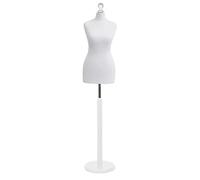 Display Guru Female Dressmaking Tailors Dummy Mannequin Bust Size 18/20 On White Wood Round Base With White Cover