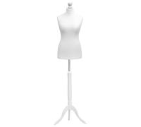 Display Guru Female Tailors Dummy Mannequin Ideal for Dressmakers, Fashion Students, Shop Display White Bust With A White Wood Tripod Stand (Uk Size 10/12)