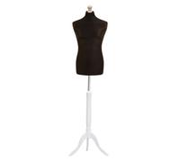 Display Guru Male Black Tailors Dummy Mannequin With White Wood Tripod