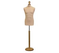 Display Guru Male Dressmaking Tailors Dummies Mannequin On Light Round Base With Cream Cover