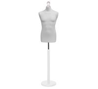 Display Guru Male Dressmaking Tailors Dummies Mannequin On White Round Base With White Cover
