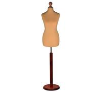Display Guru Tailor Dummy torso Female UK Size 14/16 Dark Wood ROUND BASE Gold
