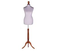 Display Guru Tailor Dummy torso Female UK Size 14/16 Dark Wood TRIPOD Silver