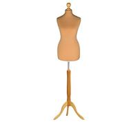 Display Guru Tailor Dummy torso Female UK Size 14/16 Light Wood TRIPOD Gold