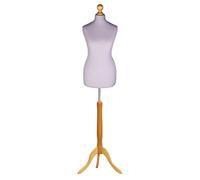 Display Guru Tailor Dummy torso Female UK Size 14/16 Light Wood TRIPOD Silver