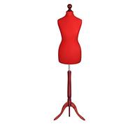 Display Guru Tailor Dummy torso Female UK Size 14/16 Red Wood TRIPOD Red