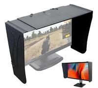 Display Monitor Hood Sunshade, Adjustable Screen Visor for Computer Monitors, 41-69cm Width, Side Panels for Office Use and Gaming