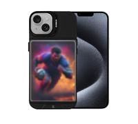 Display Phone Case for iPhone 13 & 14 |Protective Cards Phone Case with Built-In Camera Stand + 5 TCG/Photo display Top Loaders & Sleeves|Compatible with Pokémon, Yu-Gi-Oh and Magic Collectors (Black)