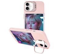 Display Phone Case for iPhone 16 | Built-in Camera Stand | Includes 5 TCG/Photo Display Top Loaders | Compatible with Pokémon, Panini, Magic Collectors, Basketball, Soccer Cards & Photos (Pink)