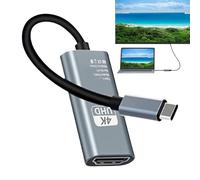 Display Port To HDTV Cable - 4K30HZ Type-C Gray, Aluminum Alloy Build, High Definition Video Audio Connector, Seamless Device Compatibility | Business Presentation Setup, Classroom Visual Learning
