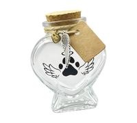 Display Ready Memorial Bottle Heart Glass Memory Jar, A05