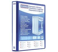 Display Ringbinder DONAU PP A4/4RD/50 Blue/Document Archiving/Type-A4/4RD/50 / Kind-Ofertowy/Pockets-2 Wewnętrzne, 2 Zewnetrzne, 1 Grzbietowa/Material-Cardboard/pp