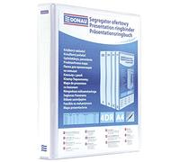 Display Ringbinder DONAU PP A4/4RD/65 White/Document Archiving/Type-A4/4RD/65 / Kind-Ofertowy/Pockets-2 Wewnętrzne, 2 Zewnetrzne, 1 Grzbietowa/Material-Cardboard/pp