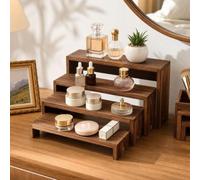 Display Risers, 4-Tier Staircase Shelf for Funko Pop Figures, Blind Box, Lego & Collectibles, Showcase Organizer