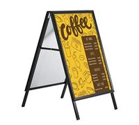 DISPLAY SALES A Board A1 black Slim | Pavement Poster with 25 mm Profile for DIN A1 Posters | A Board Pavement-Sign with Water Drainage Holes Includes 2 PET Films I A Frame Sign Board