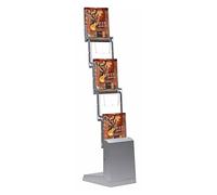 DISPLAY SALES A4 brochure stand 5 x DIN A4 Foldable | Leaflet holder Nylon Carry Bag | Brochure holder | Magazine stand Aluminium and acrylic | brochure stand transparent I exhibition stand