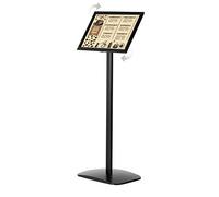DISPLAY SALES A4 Sign Holder Premium Black | Display Stand with Weighted Aluminium Base Plate | Snap Frame for Easy Poster Change | Floor Standing Menu Holder, Information and Welcome Sign Stand