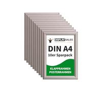 DISPLAY SALES A4 Snap Frames Pack of 10 pieces | Clip Frame | 25 mm Profile | Poster Frame in silver | Poster Frame I Snap Frames I Picture