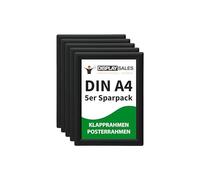 DISPLAY SALES A4 Snap Frames Pack of 5 pieces | A4 Clip Frame | 25 mm Profile | Poster Frame in black | Poster Frame I Snap Frames A4 I Picture Frames