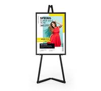 Display Sales Easel Stand Mobile Aluminium | Black Easel | Large Easel for Frames up to 120 cm | Welcome Sign Stand, Portable Easel, Poster Stand, Canvas Stand, Display Stand