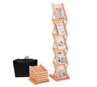 DISPLAY SALES Folding Bamboo Brochure Stand A4 | Free-Standing Leaflet & Magazine Display Rack | Book & Flyer Holder with Carry Bag | Ideal for Exhibitions, Shops & Receptions