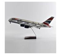 Display scale aircraft 46cm 1:160 For British Airways Airbus A380 Diecast Resin Finished Aircraft Model Decorative Study Room Suitable for gift giving(With light)