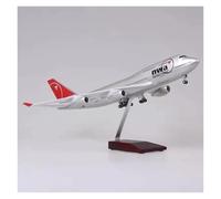 Display scale aircraft 47cm 1/150 For Nwa NorthWest B747 Plane Diecast Resin Finished Aircraft Model Conference Table Ornament Suitable for gift giving(With LED)