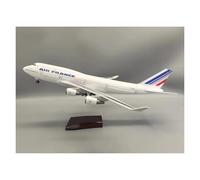Display scale aircraft 47CM For B747 AIR France Airplane With Landing Gear Wheels Resin Aircraft Model Decorative Study Room Suitable for gift giving(With light)