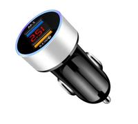 Display Screen Charger QC3.0 2.4A Aluminum Metal LED Display USB Car Charging