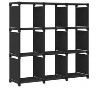 vidaXL 9-Cube Display Shelf Black Fabric Bookcase Storage Rack Standing Shelf