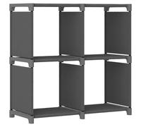 Vidaxl 4-cube Display Shelf With Boxes Black 69X30X72.5 Cm Fabric, Black