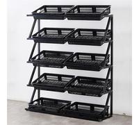 Display Shelf with Baskets - Multi-Tier Organizer for Retail, Office, and Store, Large Capacity Storage Solution