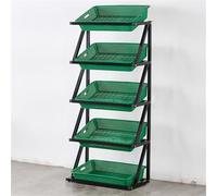 Display Shelf with Baskets - Multi-Tier Organizer for Supermarkets, Offices, and Stores - Large Capacity Retail Storage Solution