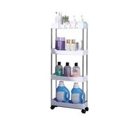 Display Shelves With Wheels - Trolley Shelf Rack, Multi-Purpose Storage Rack Cart For Mineral Water, Shower Gel For Bedroom Kitchen Bathroom | Rolling Organizer, Space-Saving Storage Cart