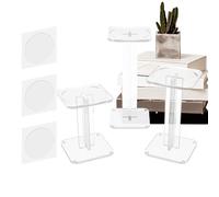 Display Stand, 3pcs Acrylic Desktop Holder for Aircraft Models, Collectible Figurine Support, Toy Organizer Base for Shelf, Cabinet, Countertop, Bedroom, or Event Decor Like Weddings and Parties Sleek