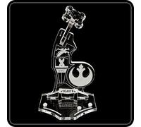 Display stand angled for Lego 75393 X-WING Fighter + minifigures slots (A1105)