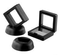 Display Stand Box Set of 2 for 50mm Commemorative Coins Silver Gold Medals Stamps and Small Collectible Items in Transparent Film