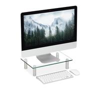 Display stand Tempered Glass Riser Compact TV Pedestal Sturdy Compact