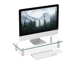 Display stand Tempered Glass Riser Compact TV Pedestal Sturdy Compact