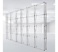 Display Stand Tension Backdrop Booth Frame, Folding Aluminum Trade Show Exhibition Banner Stand for Events and Conferences, Includes Carrying Bag