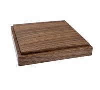 Display Stand Walnut Wood Base Pedestal Riser With Square Block Form Layered Steps Secure Display suitable for tea table desk shelf home decoration office display gift giving, 14 14 2cm