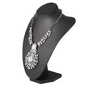 Display Stands 5 x Medium Necklace Display Busts - Black Leatherette - Jewellery Shop Retail Display (G411-4BL) (5, Medium (23.5cm))
