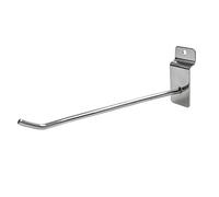 Display Stands Ltd Budget 6" Slatwall Single Arm Hooks in Chrome Pack of 50 (J90/6x50)