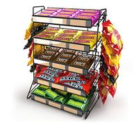 Display Store 5 Tier Candy Rack With 12 Clips and Non Slip Legs BLACK