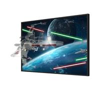 Display Wall Board Compatible with Lego 75301 X-Wing Fighter Building Set, Premium Acrylic Art Frame with Secure Brick Holder, Space Battle Backdrop, Easy Installation Kit Included