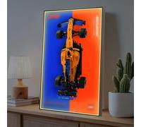 Display Wall Frame for Lego Technic McLaren Formula 1 Race Car 42141, Acrylic Mirror Wall Mount Showcase for Adult Collectors, Aluminum Frame, Optional LED Lighting (Car Not Included)