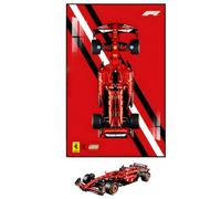 Display Wall Mount Applicable for Le-Go Technic 42207formula 1 Sf24 Racing Building Blocks Model, Decorate Rooms or Collect,50x 80cm,Only Display Wallboard (Type E)