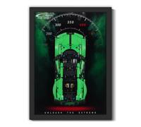 Display Wallboard Compatible with Lego Technic Green Bugatti Chiron Pur Sport Hypercar Set 42241 | HD UV Printing Speedometer Background | Space-Saving Gift for Technic Car Collectors